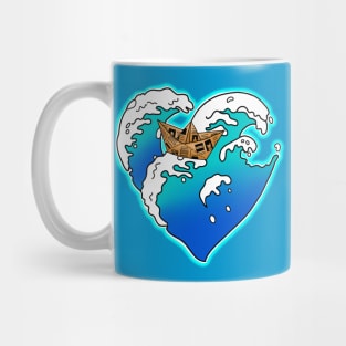 Paper boat in the ocean Mug